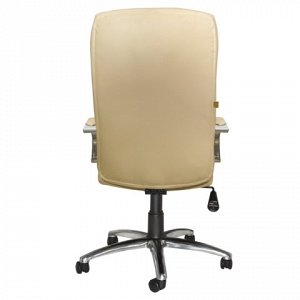 Кресло офисное "Консул", кожа, хром, бежевое 1010U20R, ш/к 3