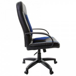 Кресло офисное BRABIX Strike EX-525, экокожа черная, ткань ч