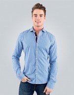 Рубашка в клетку с длинным рукавом SLIM FIT