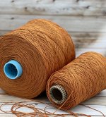 Пряжа для вязания 100 гр,  Frescolino 100% лен 320м/100г  Жженый апельсин