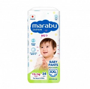 Подгузники-трусики MARABU размер XXL (15+ кг), 34 шт.