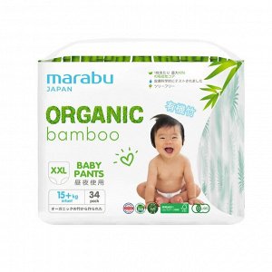 Подгузники-трусики Organic bamboo размер XXL (15+ кг), 34 шт.