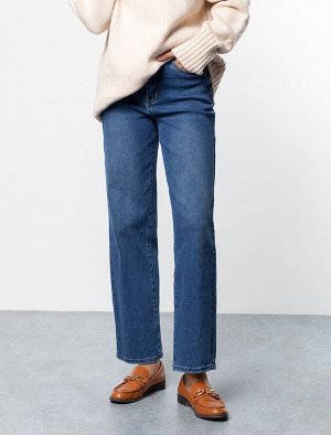 Укороченные прямые джинсы с эластаном