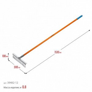 Грабли Садовые грабли GRINDA PROLine PS-12 FIBER нержавеющая сталь 12 витых зубцов 380 х 100 х 1530 мм фиберглассовый черенок

Грабли садовые с фиберглассовым черенком GRINDA 39482-12, предназначены д