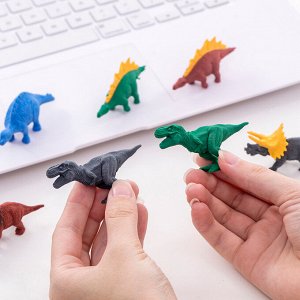 Набор ластиков "Динозавры", 4 разные фигурки, блистер, в ассортименте