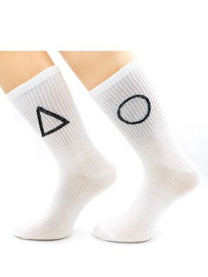 Hobbysocks Белые носки с геометрическими фигурами, р 41-45