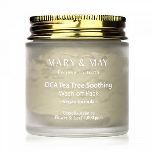 Mary&May/ Успокаивающая глиняная маска для лица с экстрактом центеллы и чайного дерева CICA TeaTree Soothing Wash off Pack 125 г