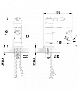 LEMARK LM4806B &quot;ВИЛЛА&quot; Смеситель для умывальника монолитный, бронза