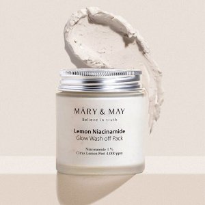Mary&May Осветляющая глиняная маска для лица с лимоном и ниацинамидом  Lemon Niacinamide Glow Wash off Pack