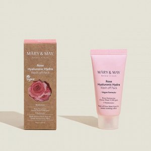 Mary&May Увлажняющая глиняная маска с розой Rose Hyaluronic Hydra Wash off Pack (30 гр)