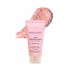 Mary&May Увлажняющая глиняная маска с розой Rose Hyaluronic Hydra Wash off Pack (30 гр)