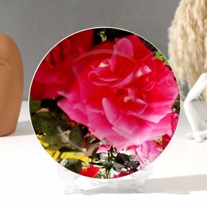 Тарелка декоративная "Роза", D = 17,5  см