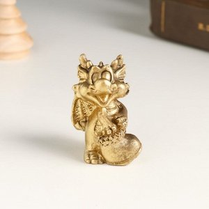 Фигурка полистоун «Бронзовый дракоша с подарками», 4x3x5 см, МИКС