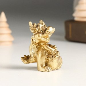 Фигурка полистоун «Бронзовый дракоша с подарками», 4x3x5 см, МИКС