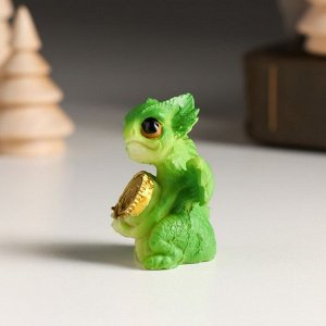Фигурка полистоун «Лесной дракончик с золотом», 2.5x2.5x4 см, МИКС