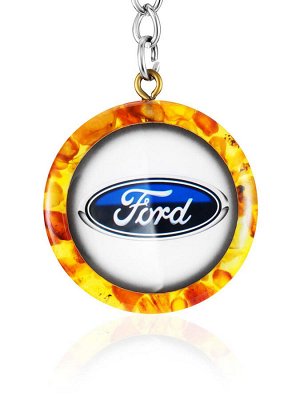 Брелок для автомобиля с натуральным янтарём «Форд»