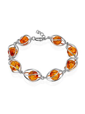 Яркий браслет «Алжир» из натурального коньячного янтаря