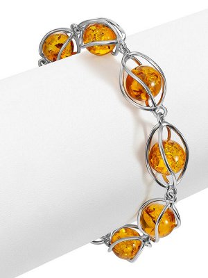 Яркий браслет «Алжир» из натурального коньячного янтаря