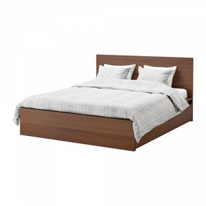 МАЛЬМ Каркас кровати+2 кроватных ящика, коричневая морилка ясеневый шпон