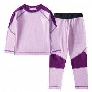 Детский комплект: лонгслив + брюки, цвет фиолетовый