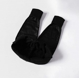 Женские облегающие утепленные брюки из искусственной кожи, черный