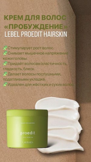 Крем-маска Lebel Proedit Hairskin Wake Relaxing для жёстких и сухих волос