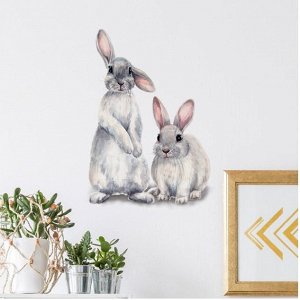 Наклейка интерьерная виниловая "Кролики"