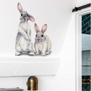 Наклейка интерьерная виниловая "Кролики"