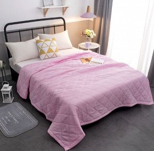 Стеганное легкое одеяло-покрывало, розовый