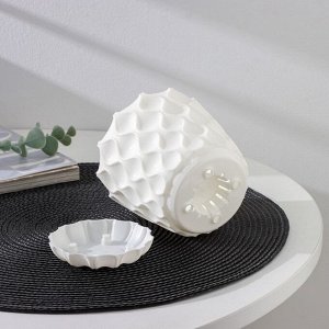 Горшок для цветов с поддоном Wave, 1.4 л, d=14.5 см, пластиковый, белоснежный