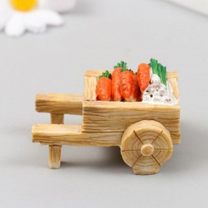 Фигурка для флорариума полистоун «Тележка с овощами», 6x4x4.4 см, МИКС