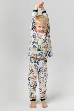 Спецтехника детская пижама теплая