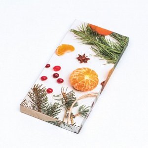 Коробка для шоколада новогодняя «Мандарины», 17*8*1.4 см