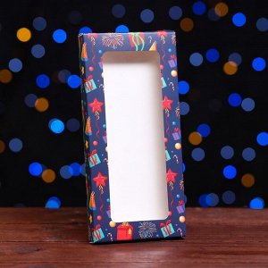 Коробка для шоколада новогодняя «Подарки», 17*8*1.4 см