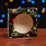Подарочная коробка сборная с окном &quot;Счастливого Рождества&quot;, 11,5 х 11,5 х 3 см