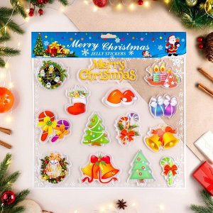 Наклейки на окна "Merry Christmas" новогодняя атрибутика, 30 х 25 см