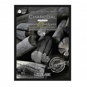 LEBELAGE CHARCOAL NATURAL MASK Маска-салфетка для лица с экстрактом ДРЕВЕСНОГО УГЛЯ (Очищение пор, выравнивание тона кожи) 23г