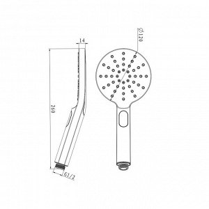 LEMARK LM8122GM &quot;Аксессуары&quot; Лейка душевая 3-функциональная ?120х260 мм, графит