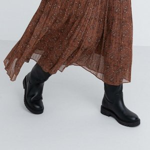 Женска плиссированная юбка, коричневый