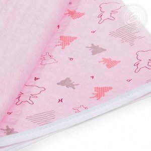 2280 Одеяло-покрывало трикотажное 100*140 Мишки-малышки розовый.
