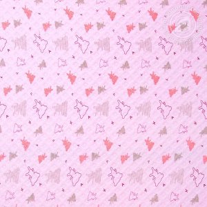 2280 Одеяло-покрывало трикотажное 100*140 Мишки-малышки розовый.