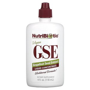NutriBiotic, Экстракт косточек грейпфрута Vegan GSE, жидкий концентрат, 4 жидких унции (118 мл)