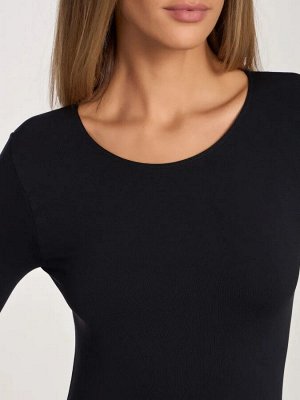 Intimidea T-shirt Texas Футболка c длинным рукавом и круглым вырезом. Изысканное и практичное изделие из микрофибры, повторяет контуры тела, не требует глажения.(Nero-черный цвет) пр. Италия