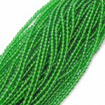 Бусины Шпинели искусственной 2 мм зелёные, нитка 37 см. Цена за нить.