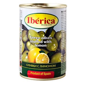 Оливки IBERICA с лимоном ж/б 300 г 1 уп.х 12 шт.