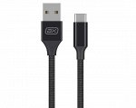 Кабель Axxa Type-C - USB нейлон, 2А, черный, 2м, 7269
