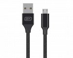 Кабель Axxa microUSB - USB нейлон, 2А, черный, 2м, 7262