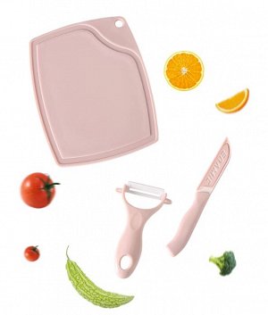 Набор из 3 предметов: разделочная доска, нож, овощечистка