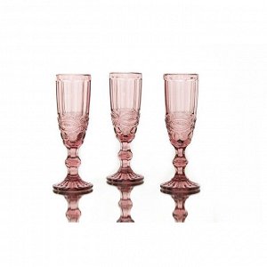 Бокал стеклянный для шампанского Magistro «Ла-Манш», 160 мл, цвет розовый