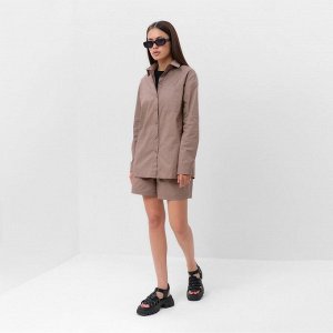 Костюм женский (рубашка, шорты) MIST Summer time 44, кофейный